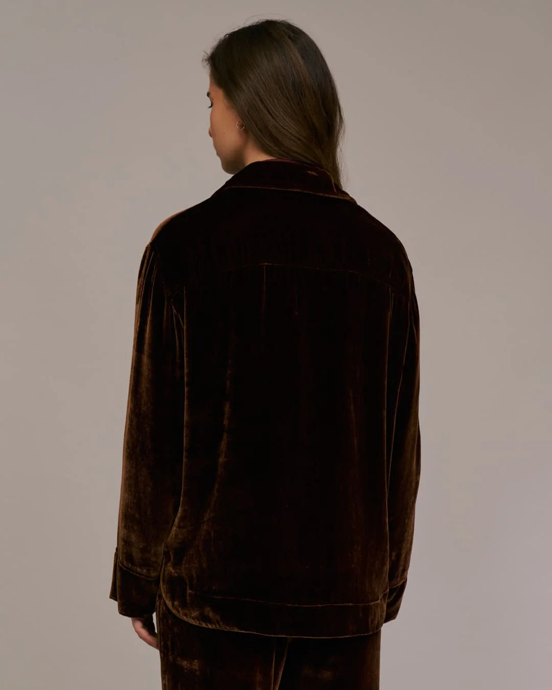 Santana Velvet Overshirt in Cognac