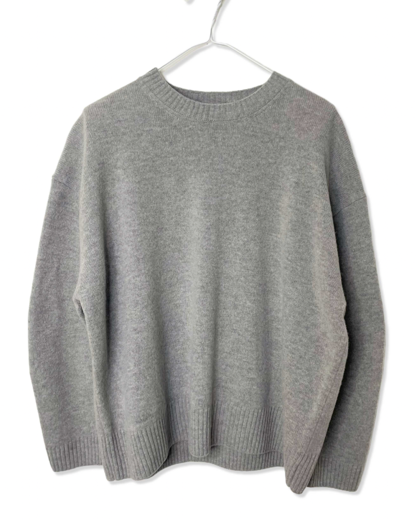 Merino Crew Sweater in Heather Grey