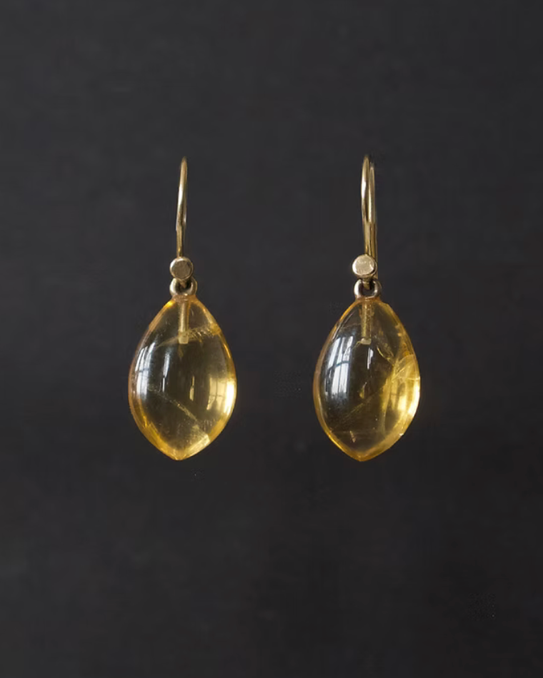Citrine Tear Drop Earrings