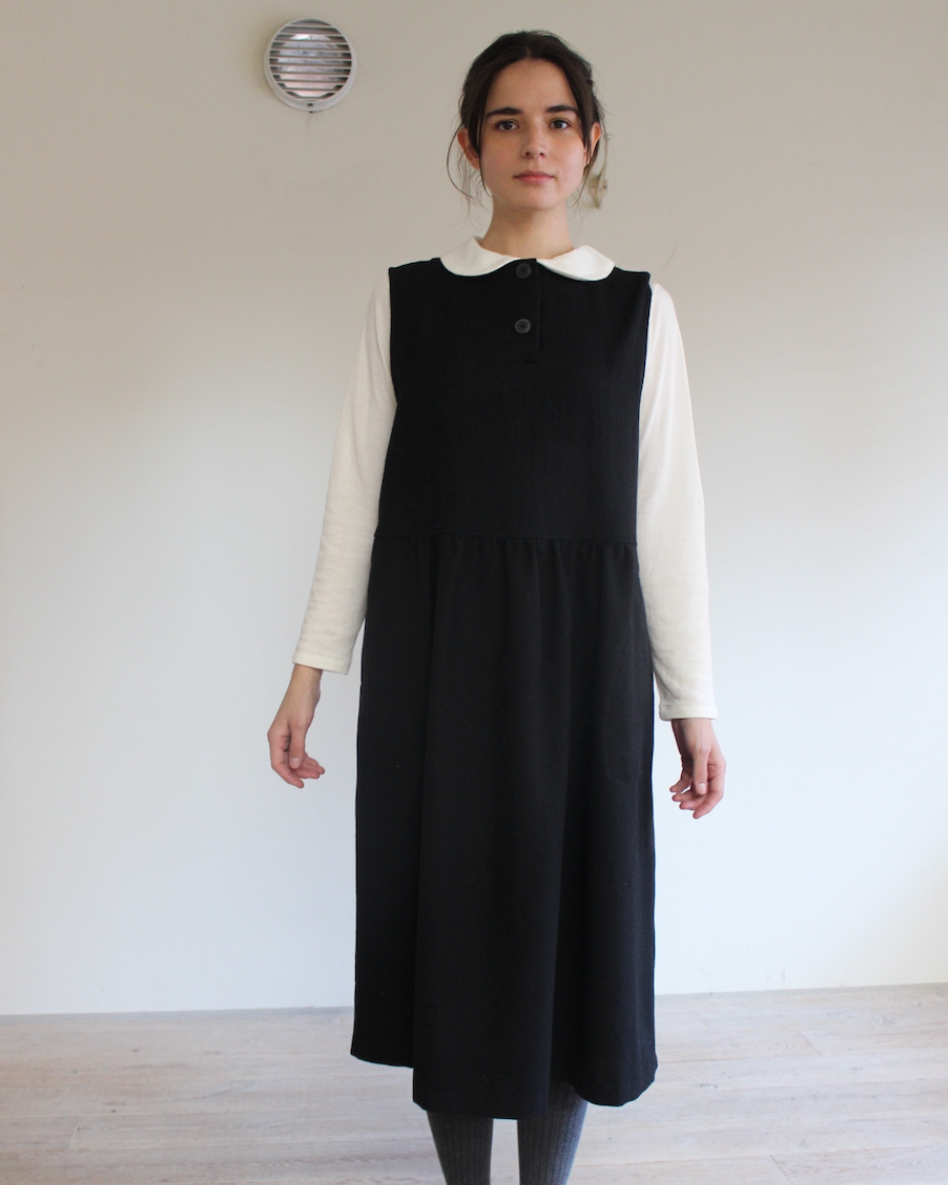 Refined Twill Dress in Black