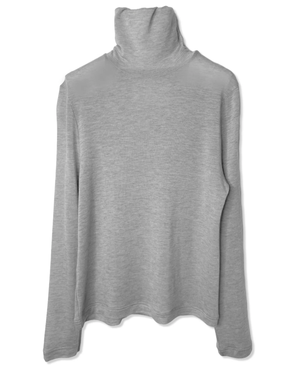 Cashmere Silk Jersey Turtleneck in White, Grey, Navy