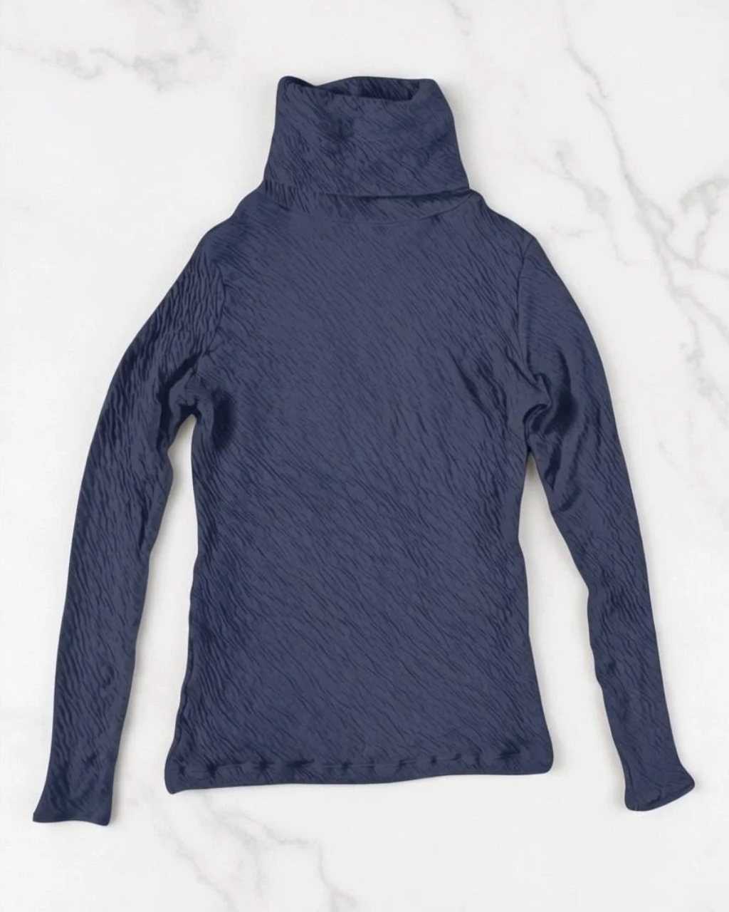Hi-Soft Double Face Turtleneck in Dark Navy