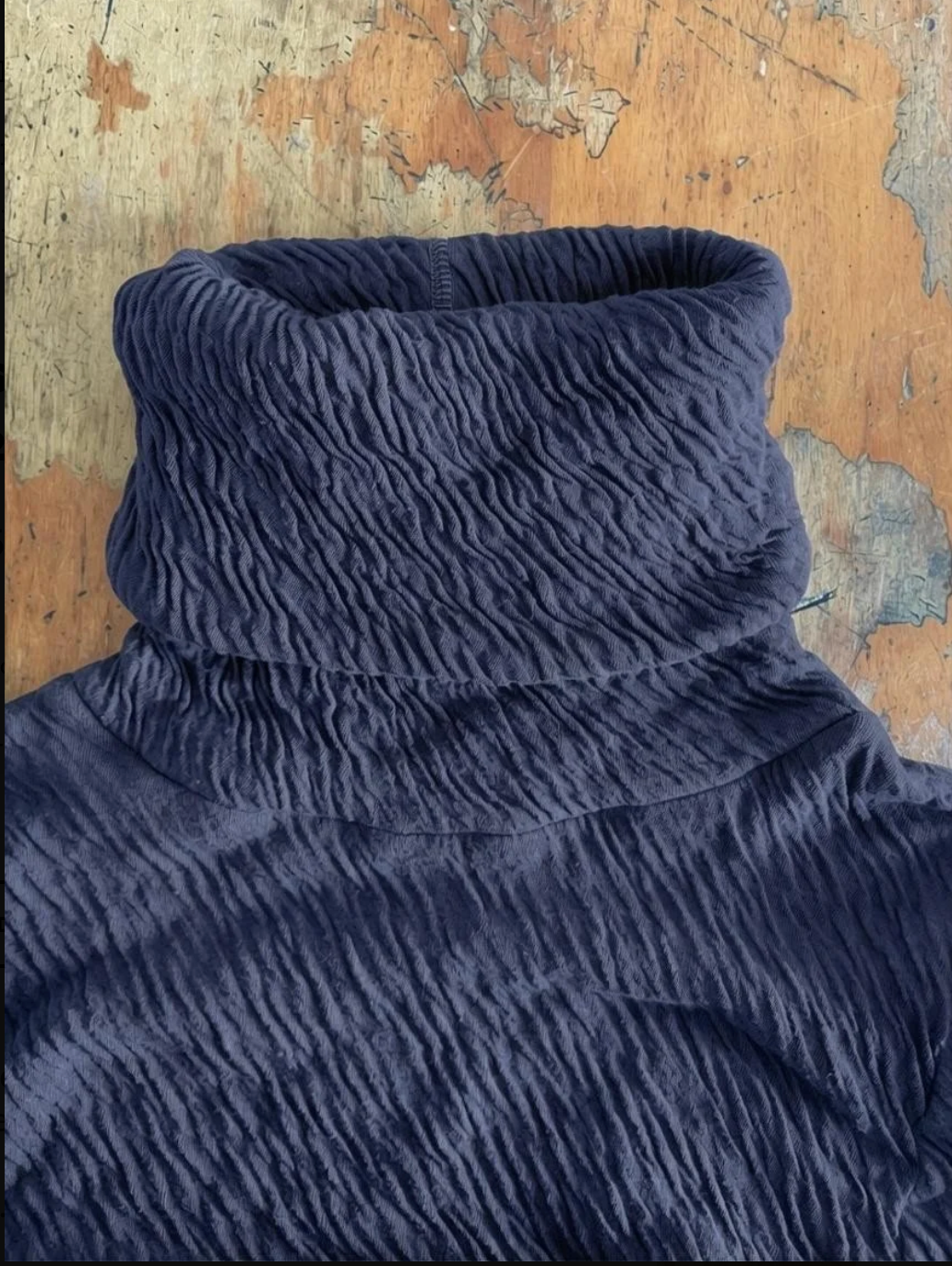 Hi-Soft Double Face Turtleneck in Dark Navy