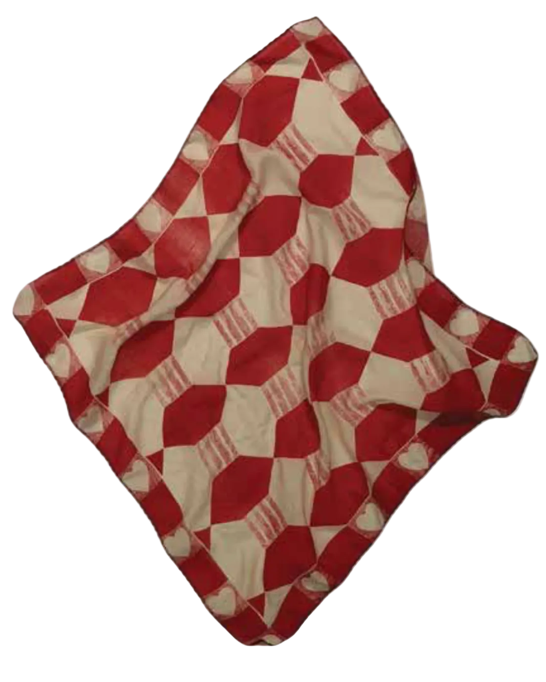 Heart Silk Scarf in Red