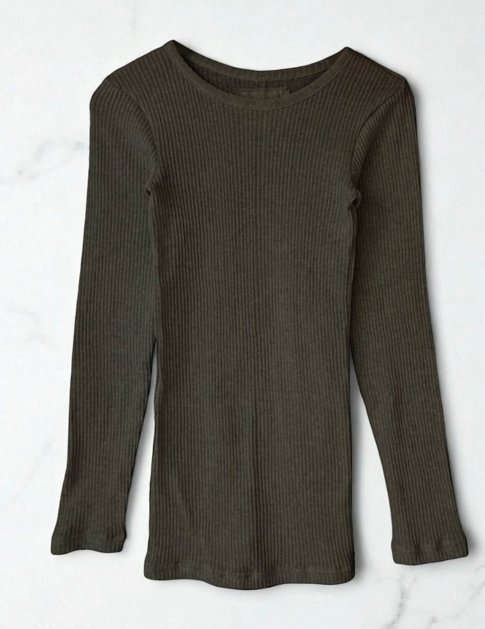 Gauze Rib Crew in Oat, Black, Heather Grey, Charcoal