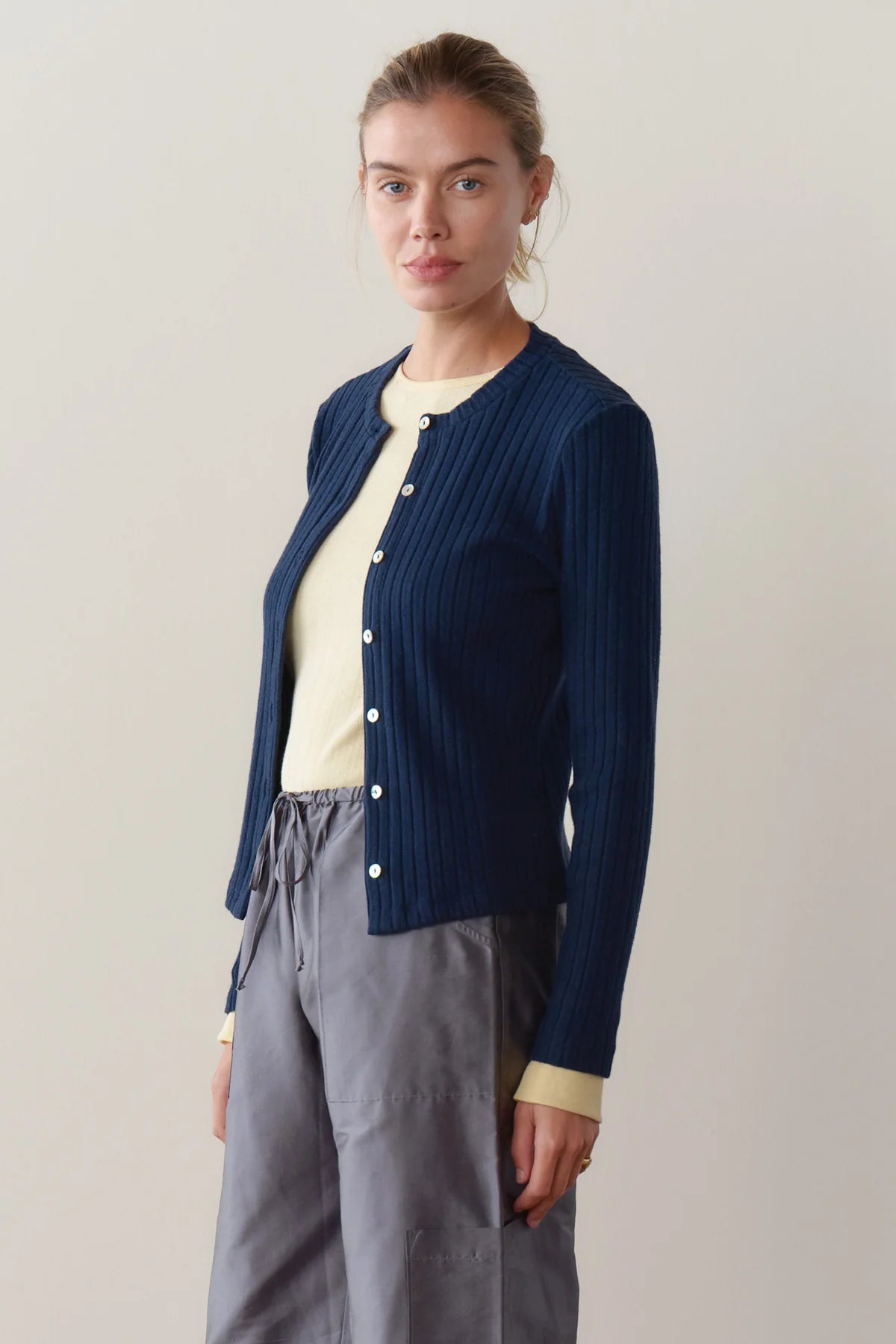 The Sweater Rib Cardigan in Navy