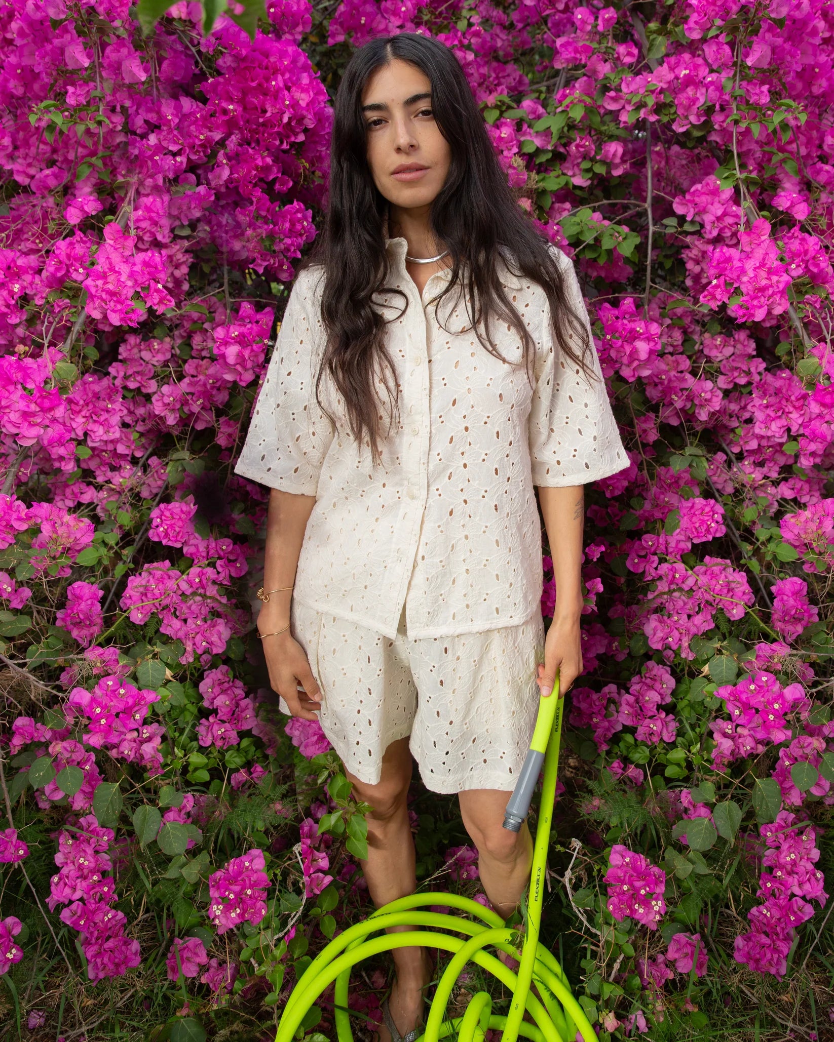 Sisal Shirt in Ecru Flower