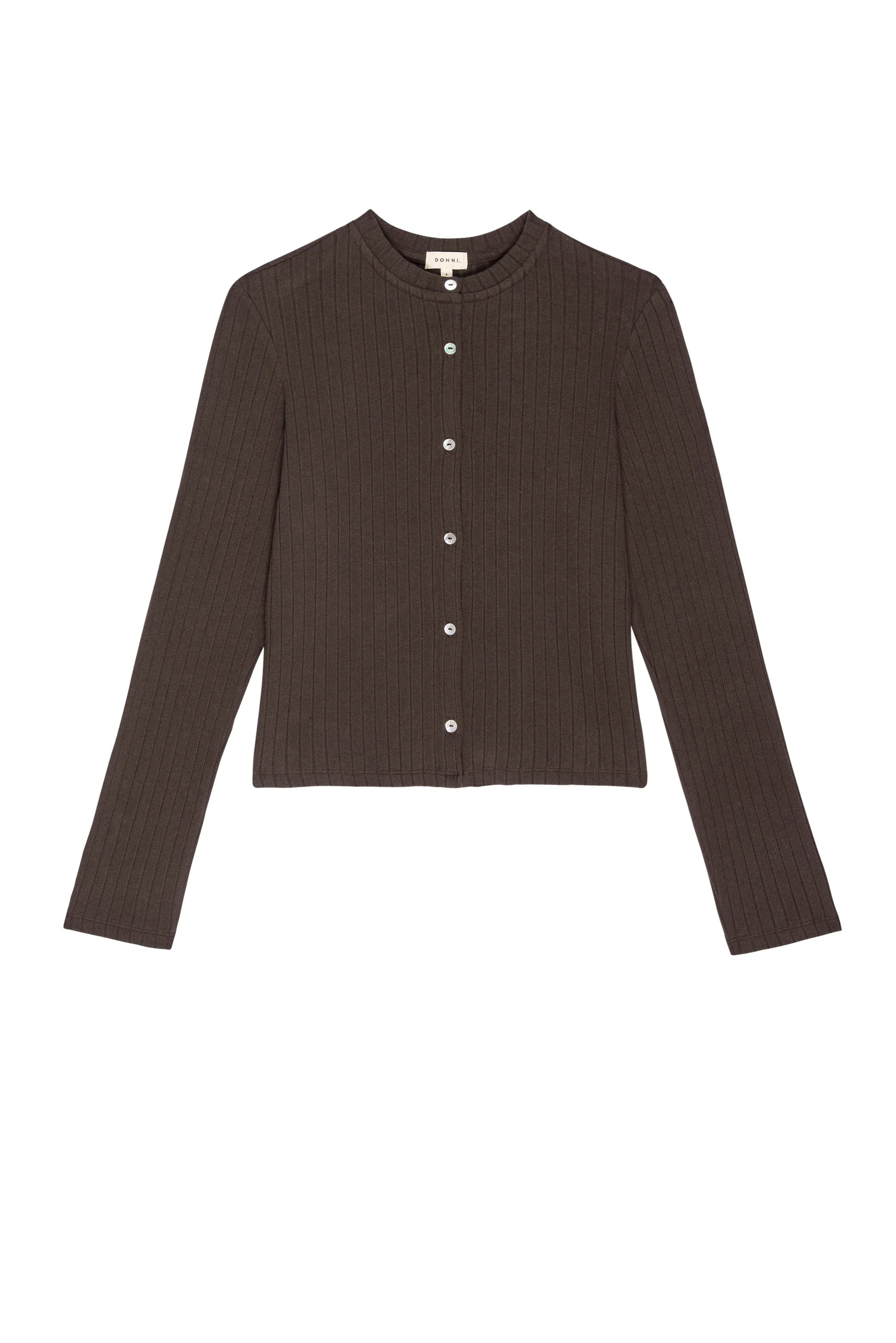 The Sweater Rib Cardigan in Espresso