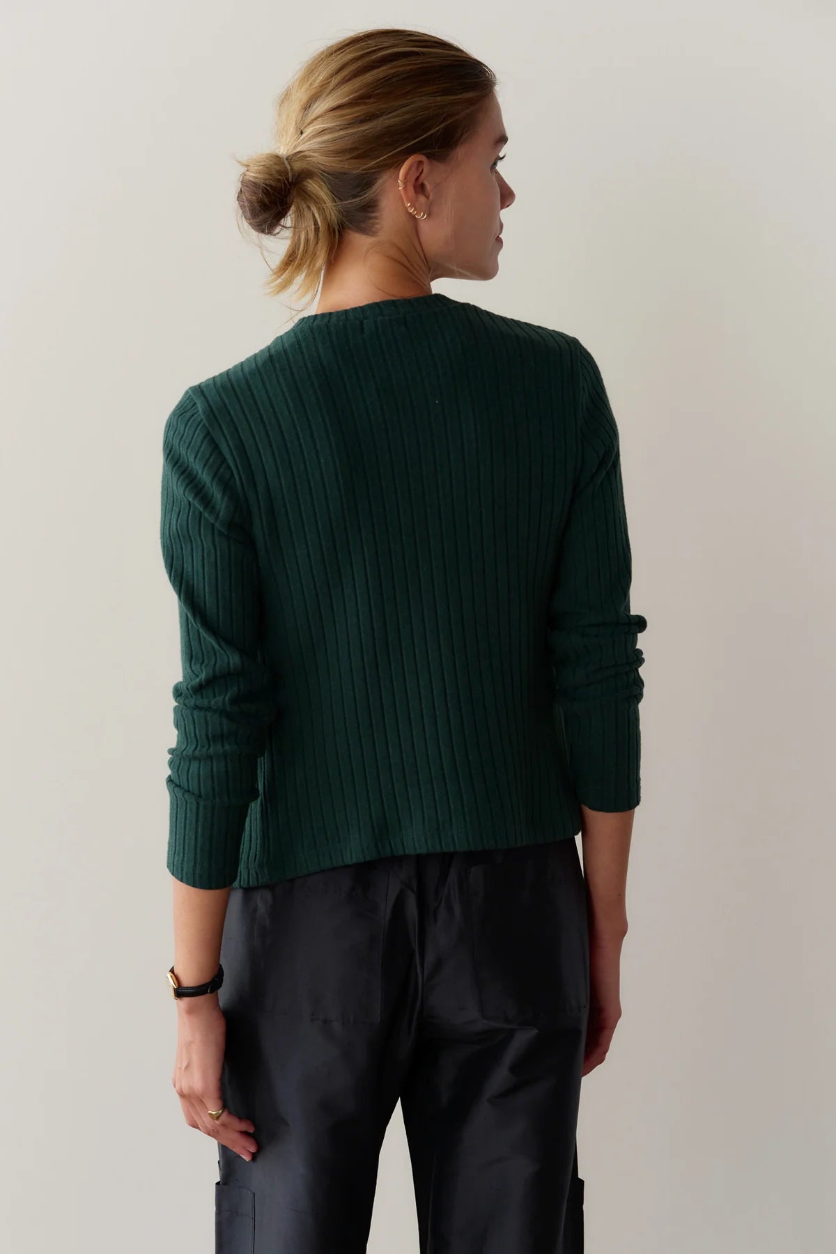 The Sweater Rib Cardigan in Fir