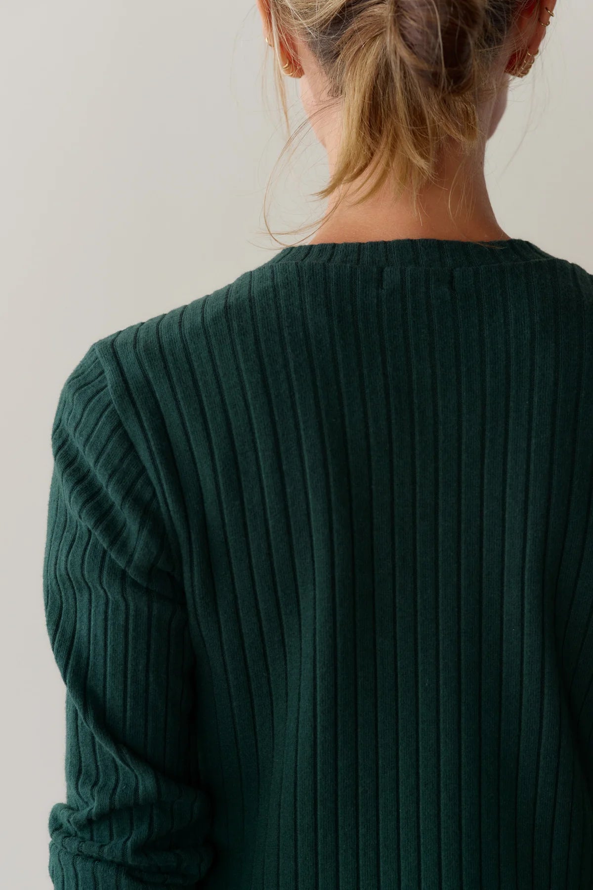 The Sweater Rib Cardigan in Fir
