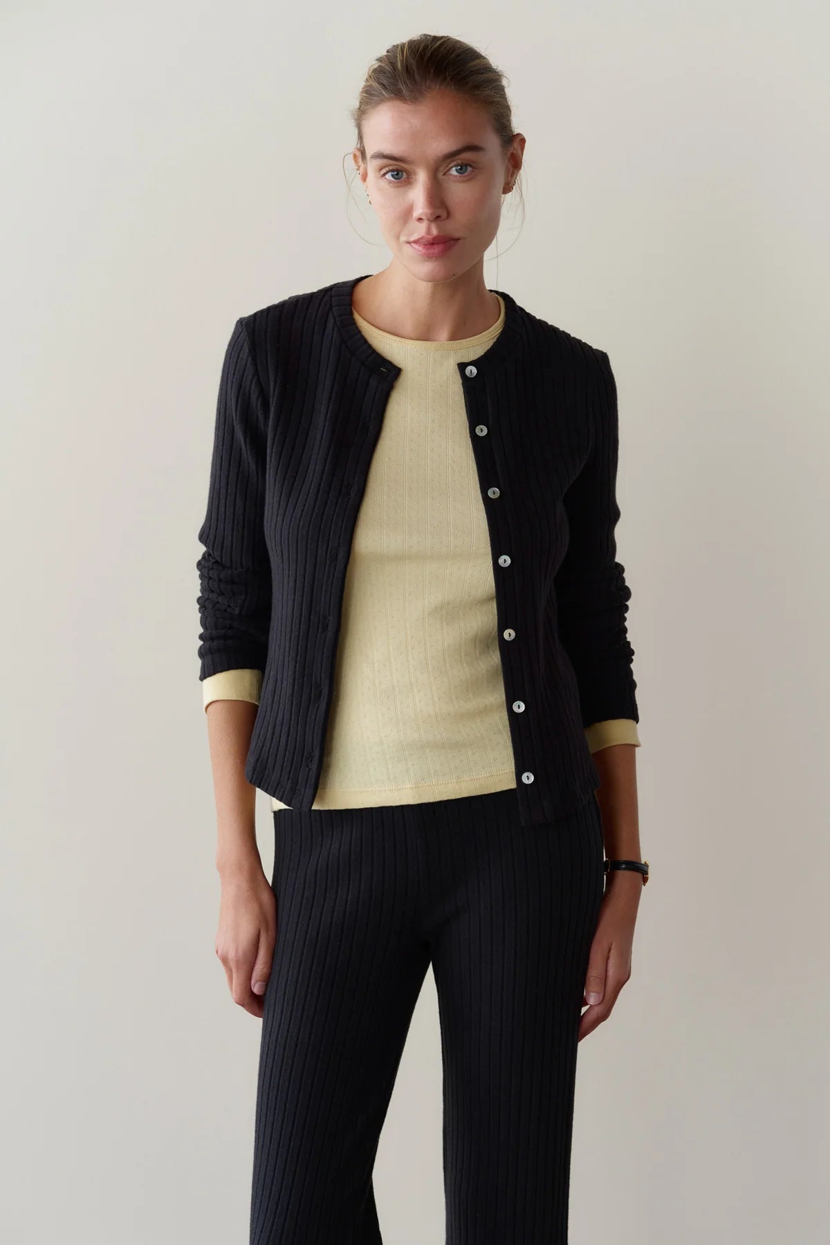 The Sweater Rib Cardigan in Jet
