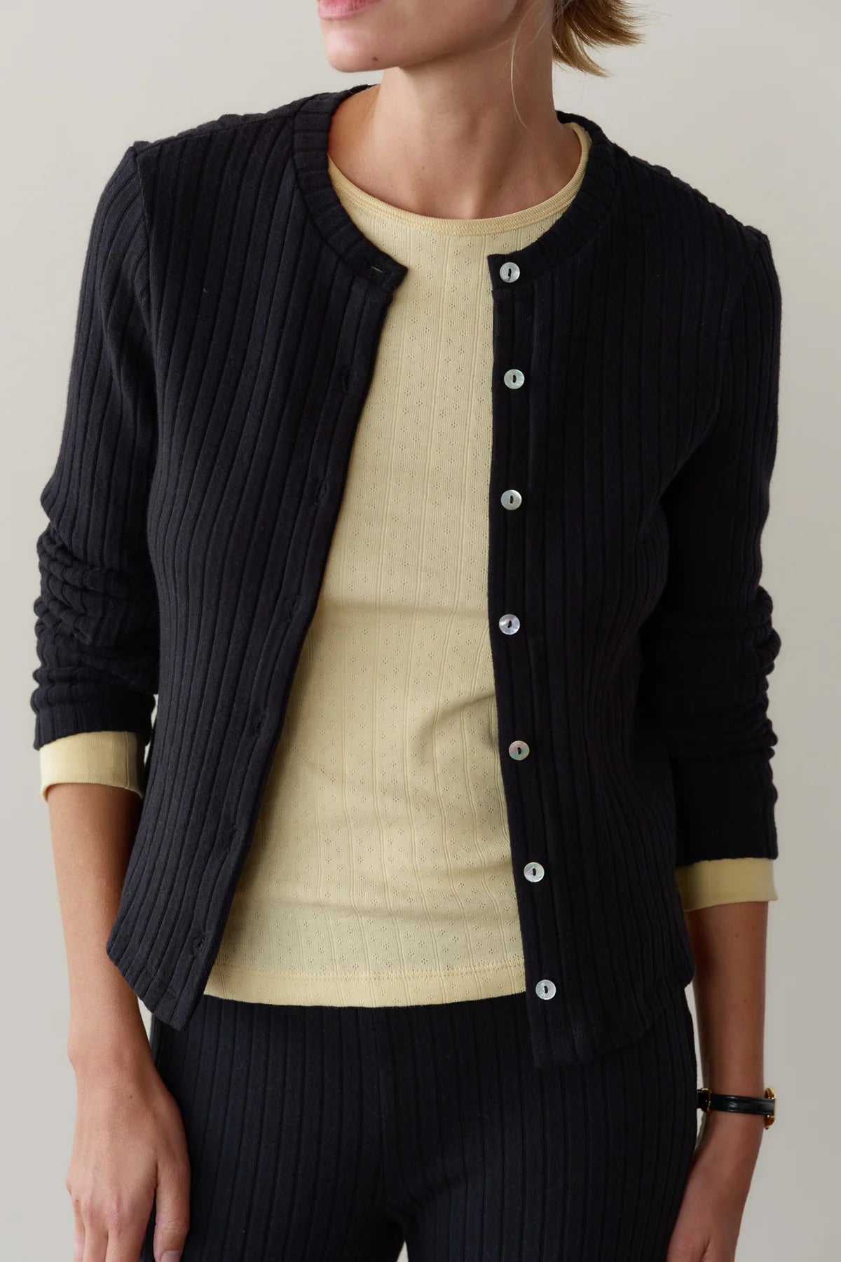 The Sweater Rib Cardigan in Jet