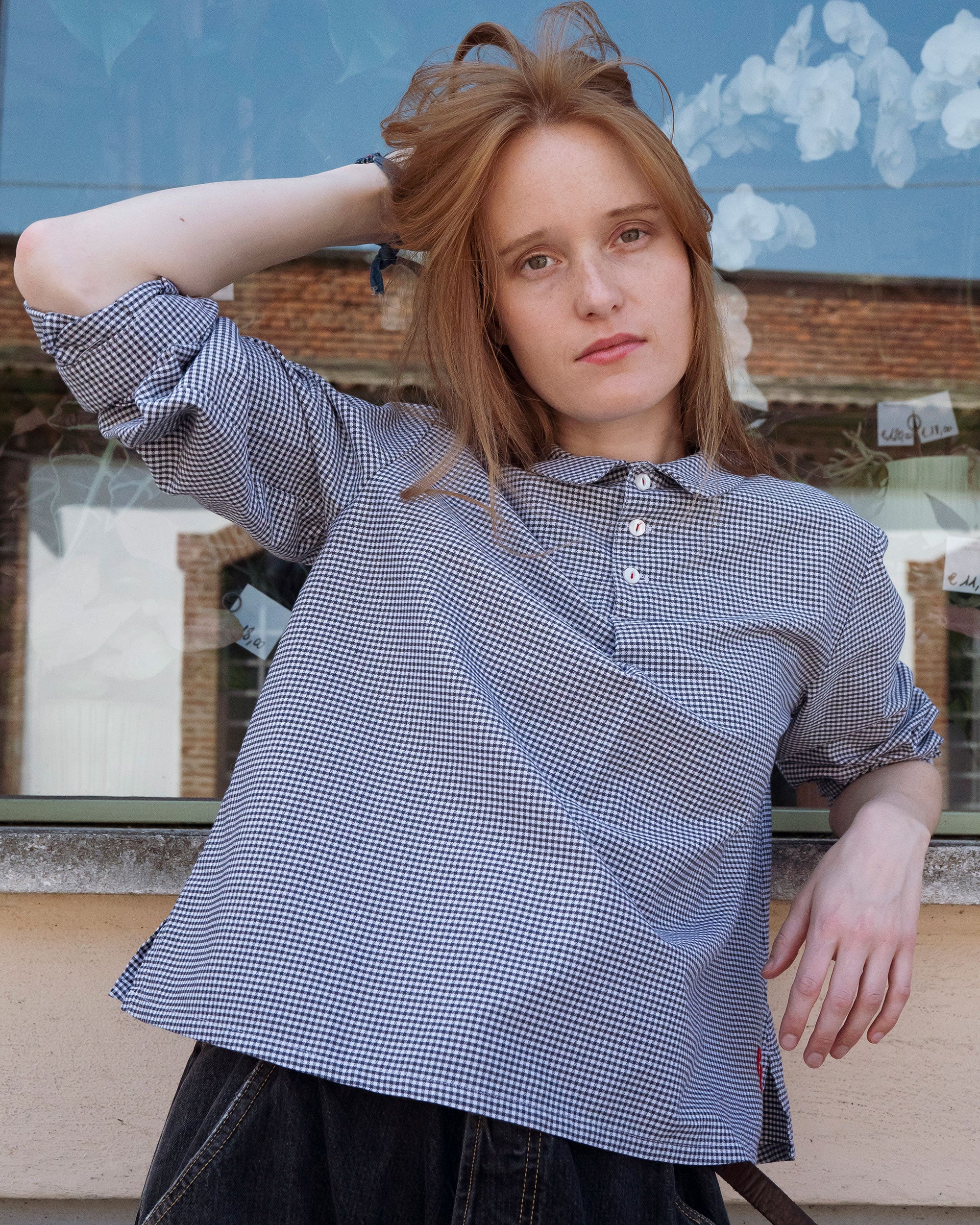 Type 142 Oxford Undergrad Shirt in Black Check