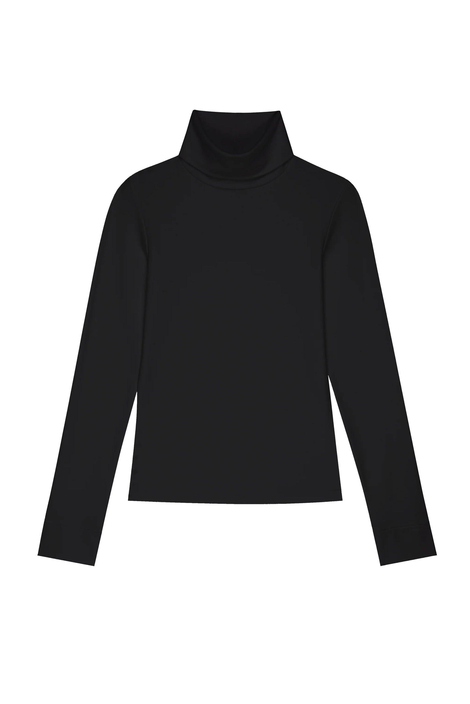 Baby Rib Turtleneck in Jet