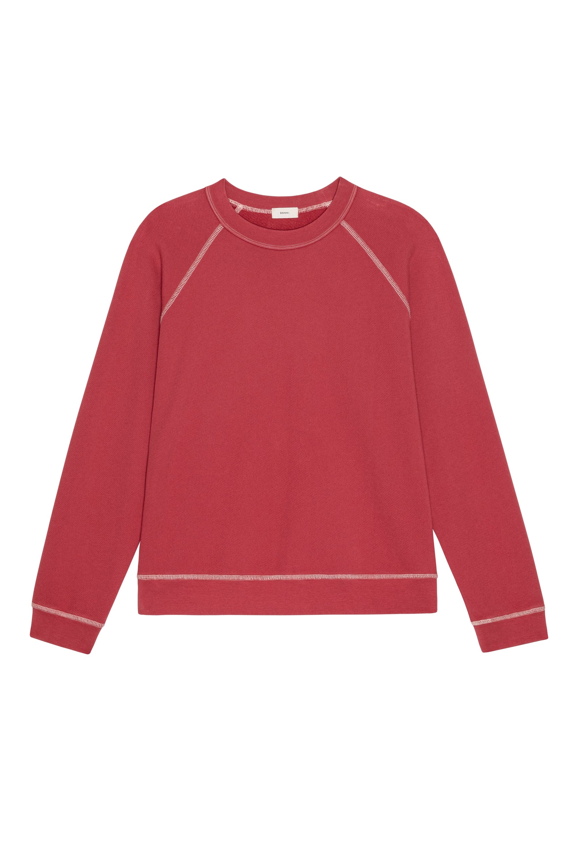 The Eco Terry Contrast Stitch Sweatshirt in Raspberry