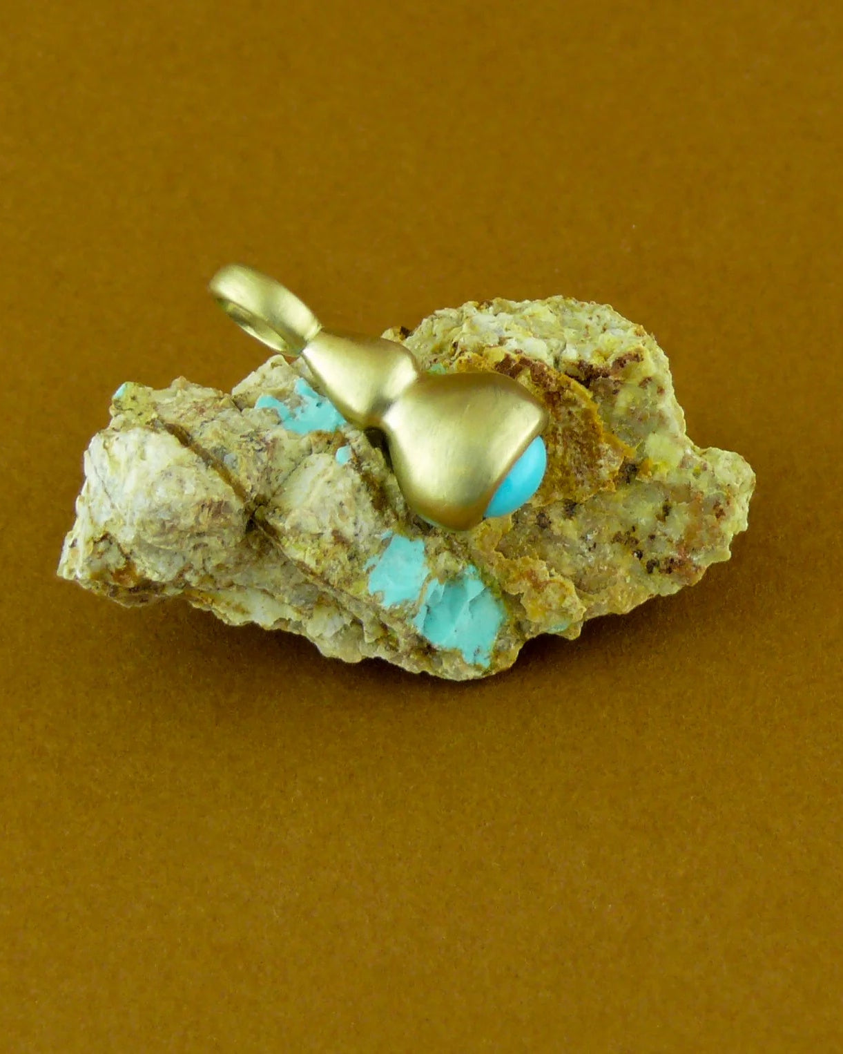 Pendulum Charm No.5 in 10k Gold and Sleeping Beauty Turquoise