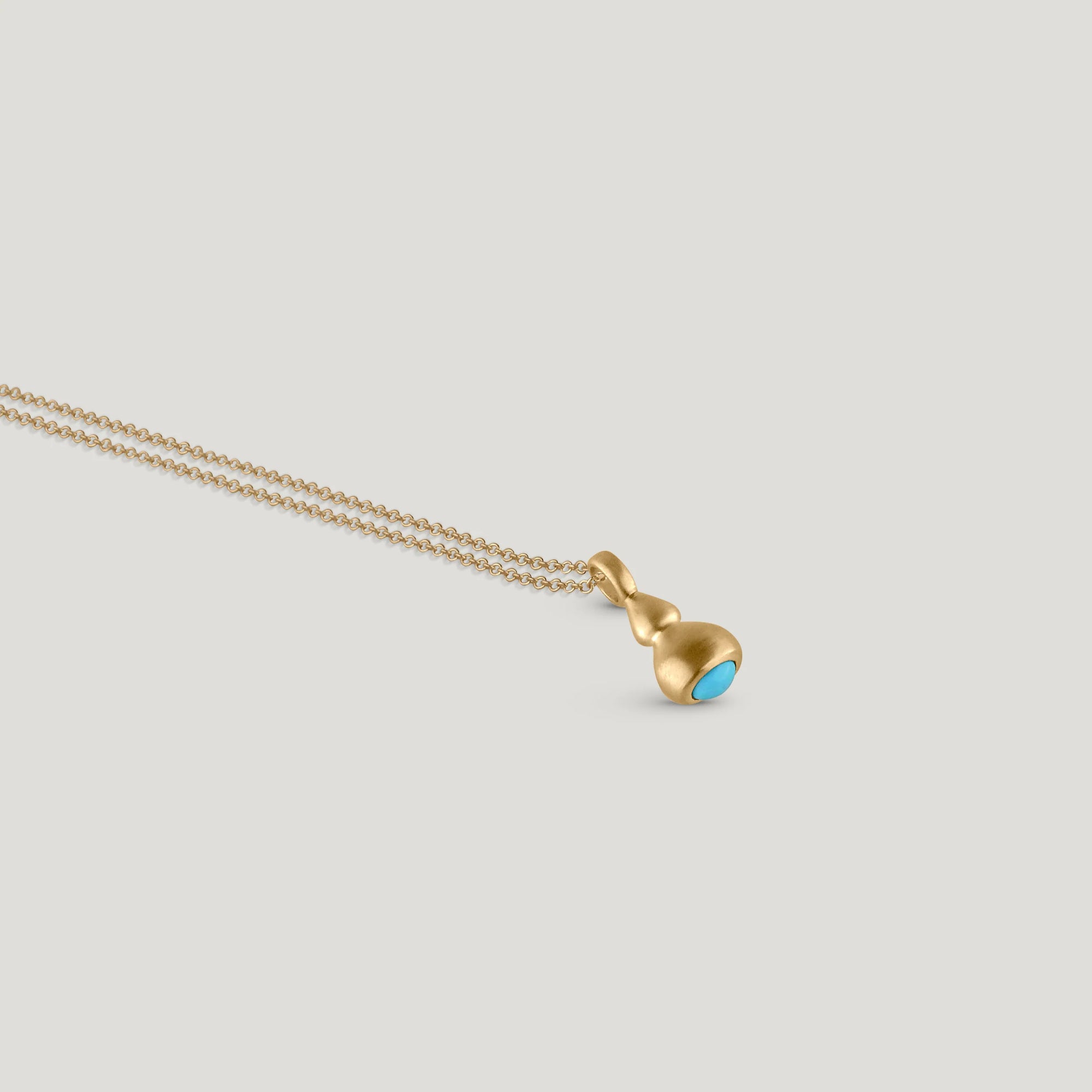 Pendulum Charm No.5 in 10k Gold and Sleeping Beauty Turquoise
