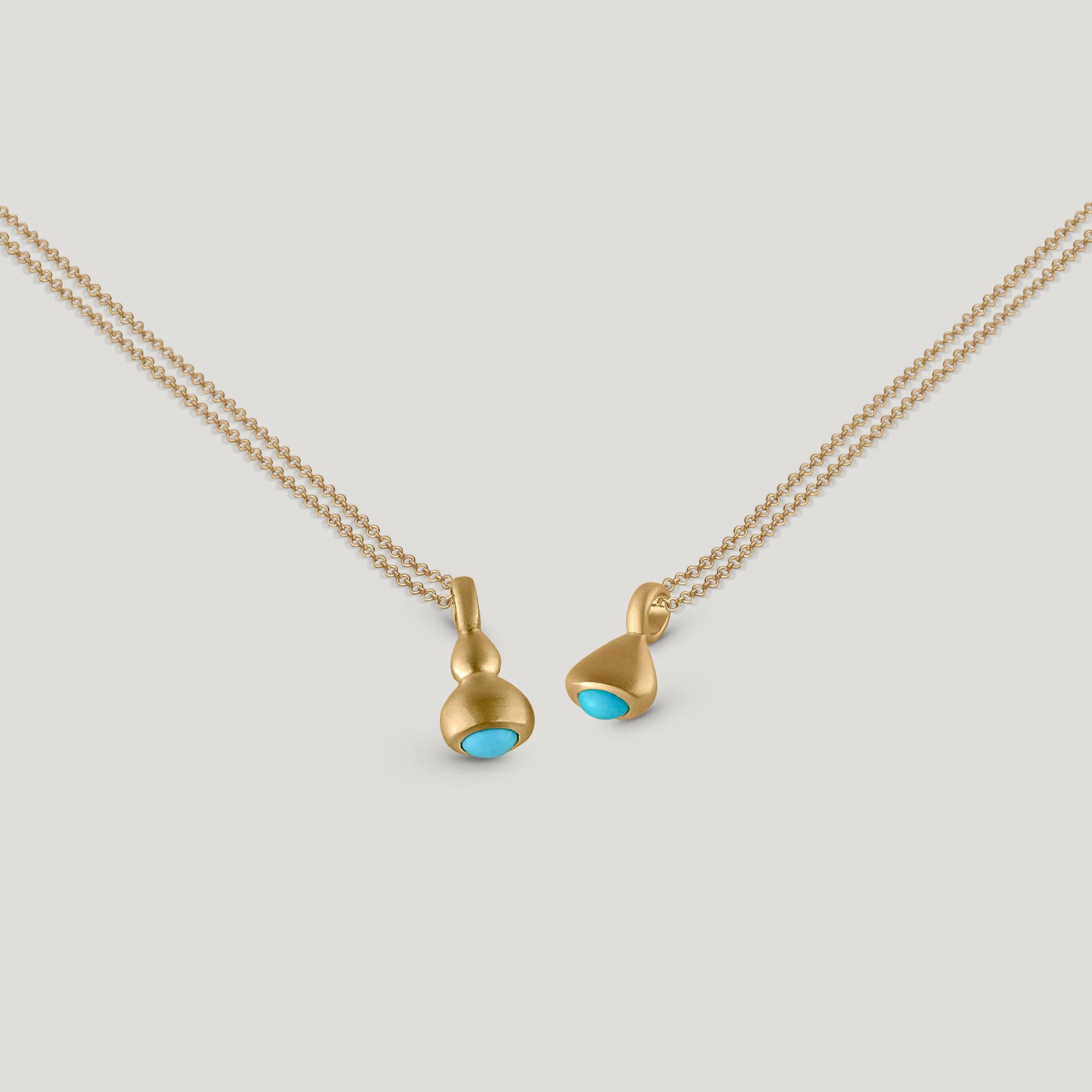 Pendulum Charm No.5 in 10k Gold and Sleeping Beauty Turquoise