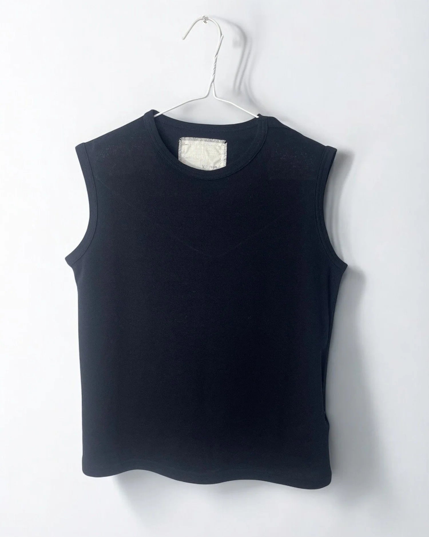 Cotton Crepe Tank in Black