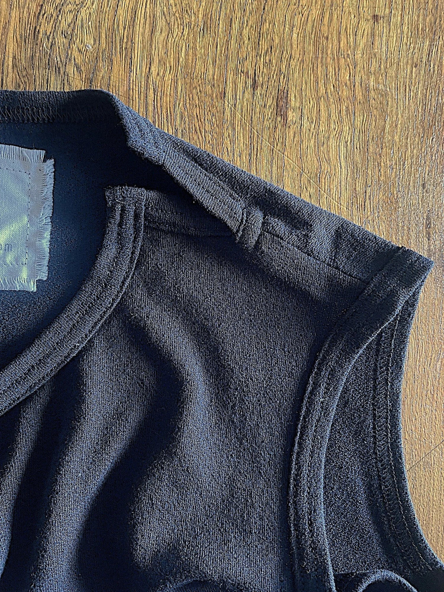 Cotton Crepe Tank in Black