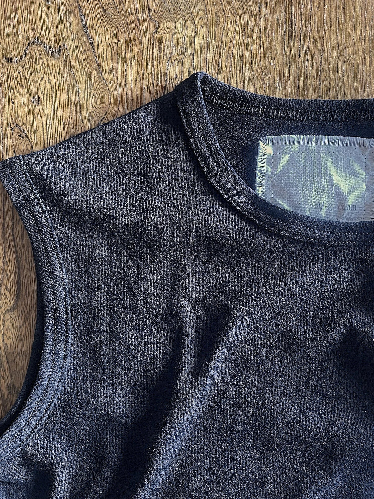 Cotton Crepe Tank in Black