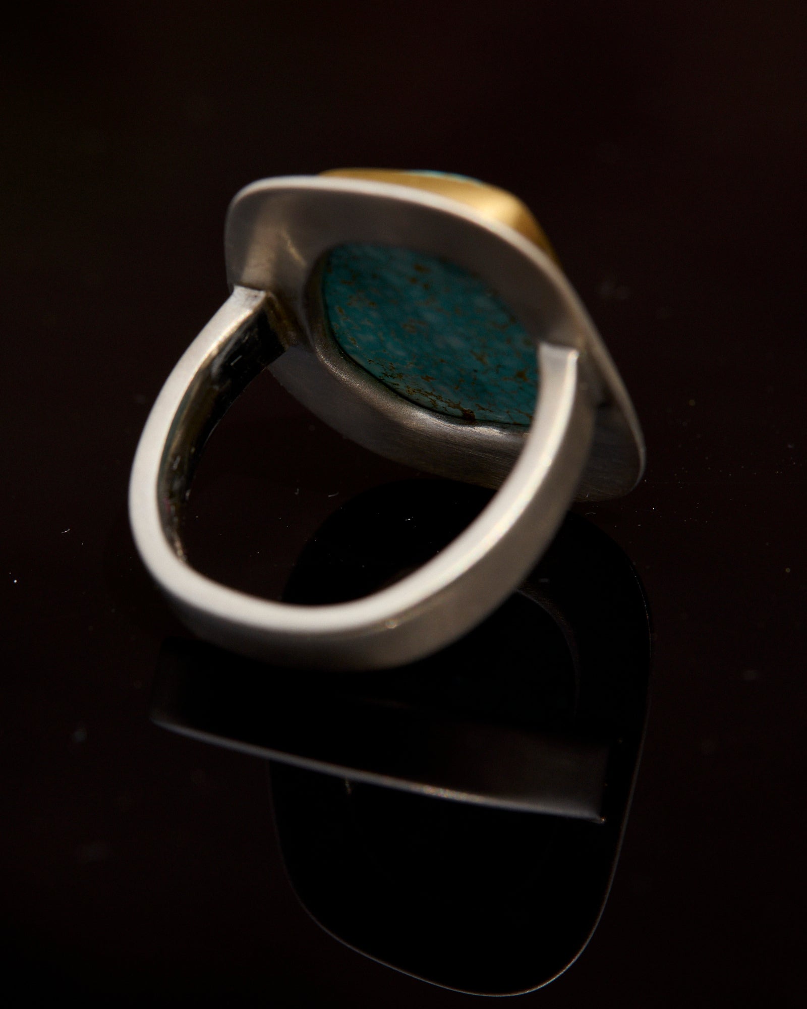 No. 8 Turquoise Ring with 22k Gold & Sterling Silver