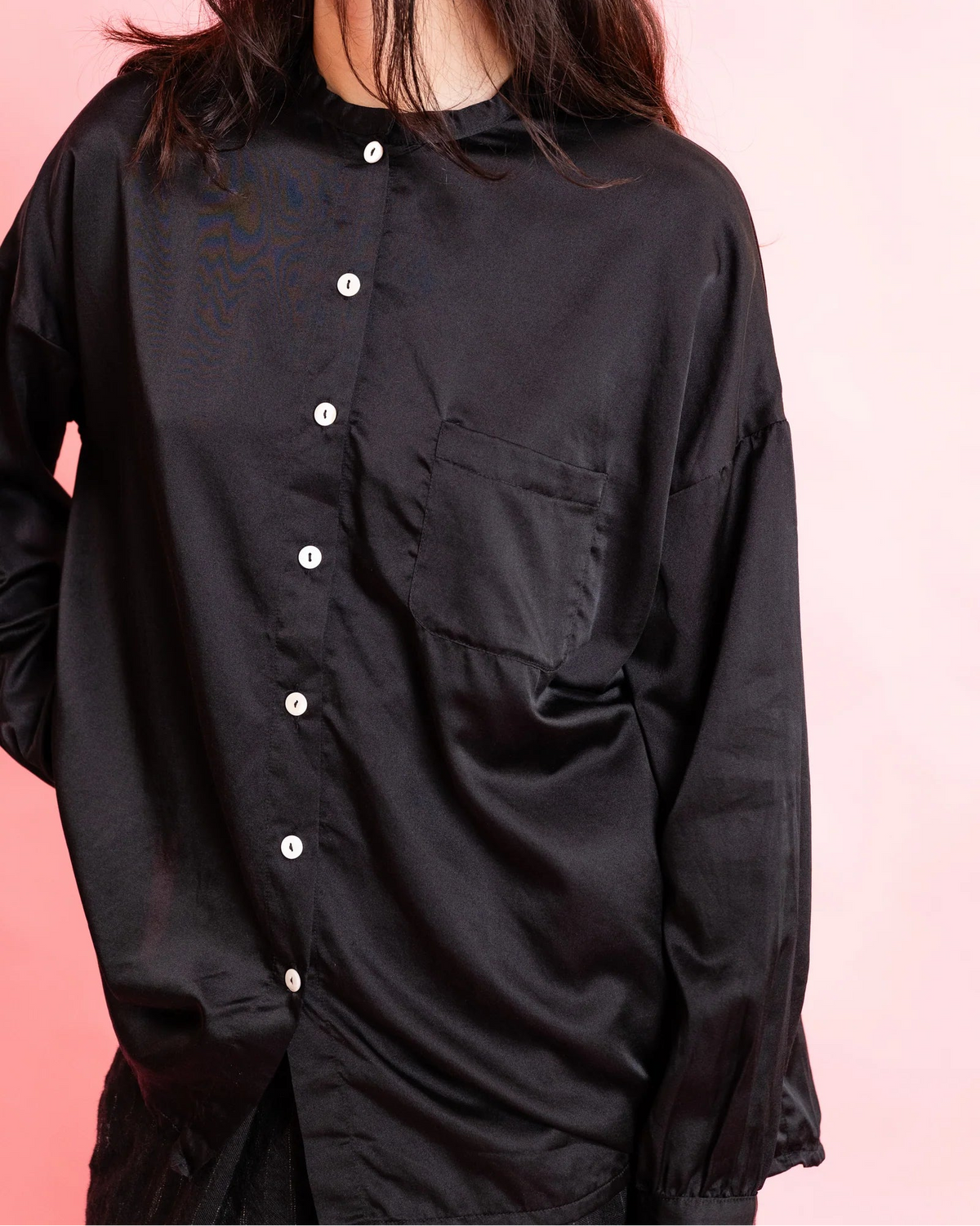 Button Thru Shirt in Anthracite