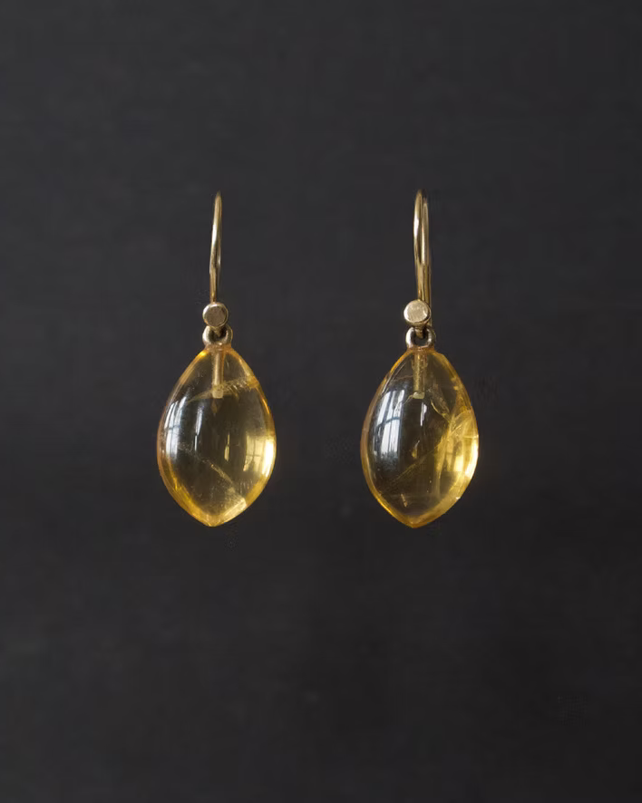 Citrine and Gold Teardrops