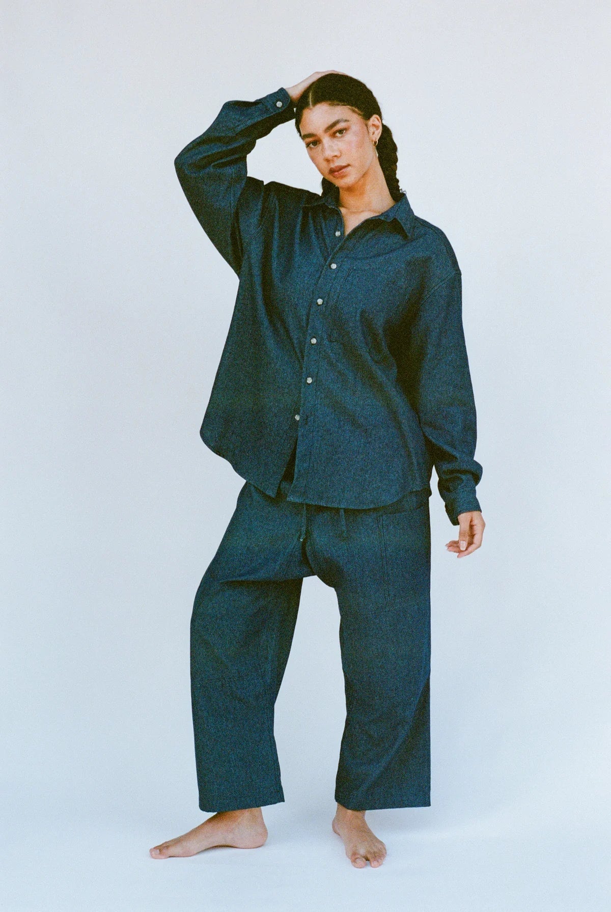 The Lou Pant in Dark-Wash Denim