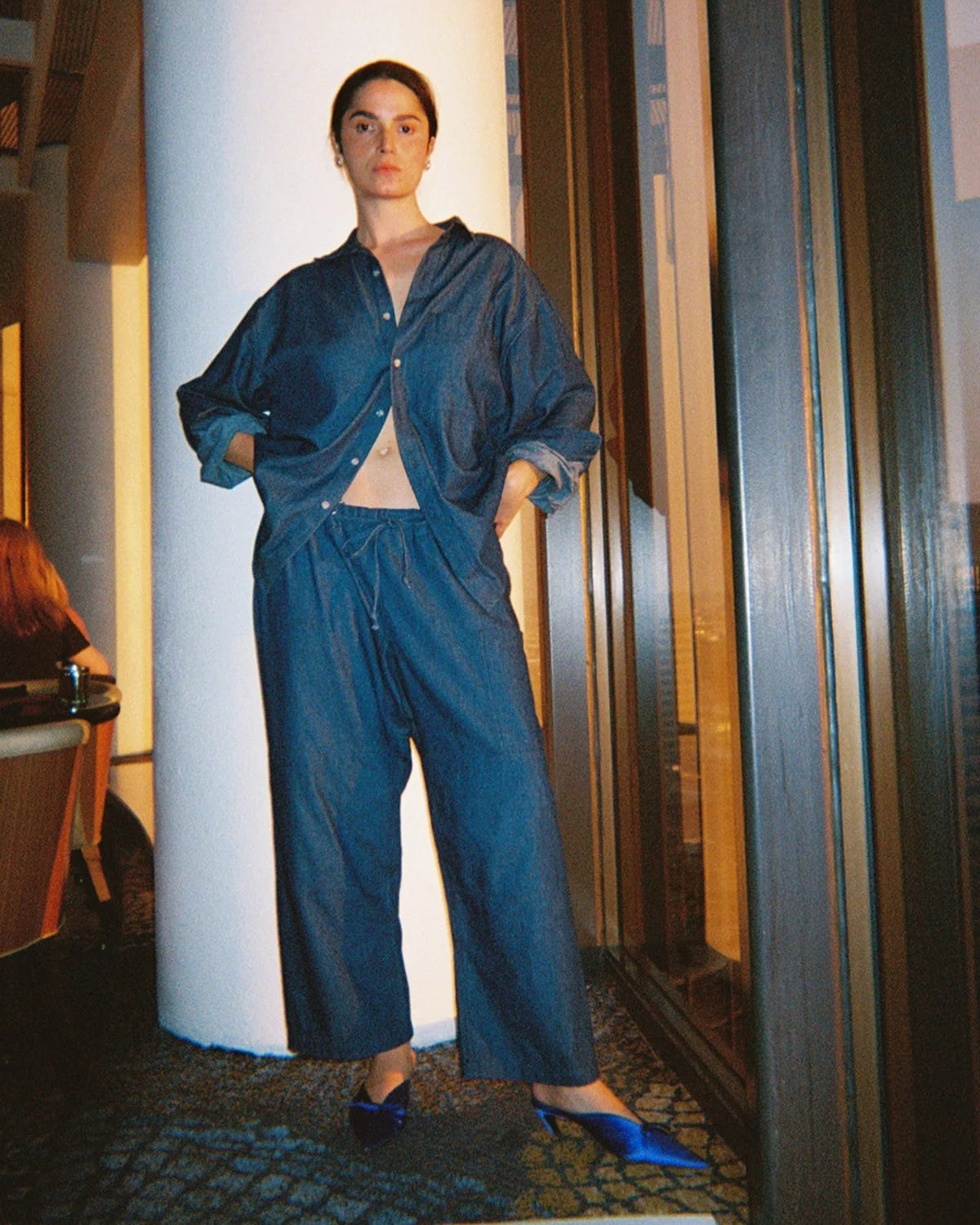 The Lou Pant in Dark-Wash Denim