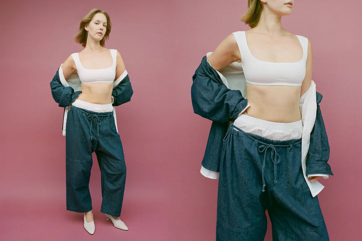 The Lou Pant in Dark-Wash Denim