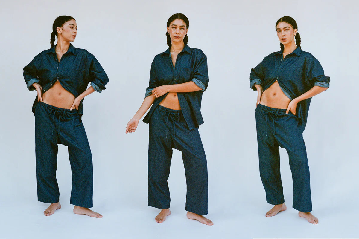The Lou Pant in Dark-Wash Denim