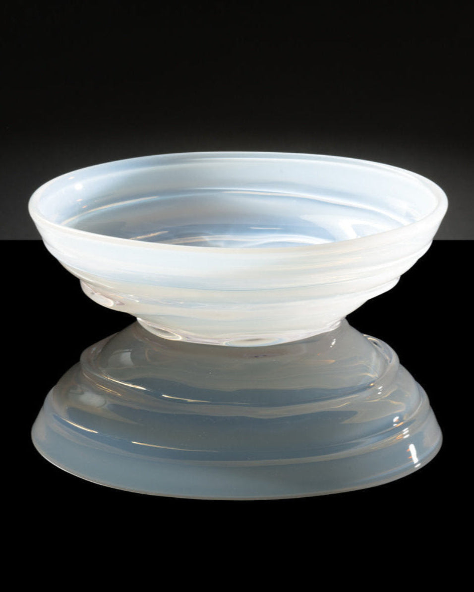 Textured Glass Bowl in Alabaster