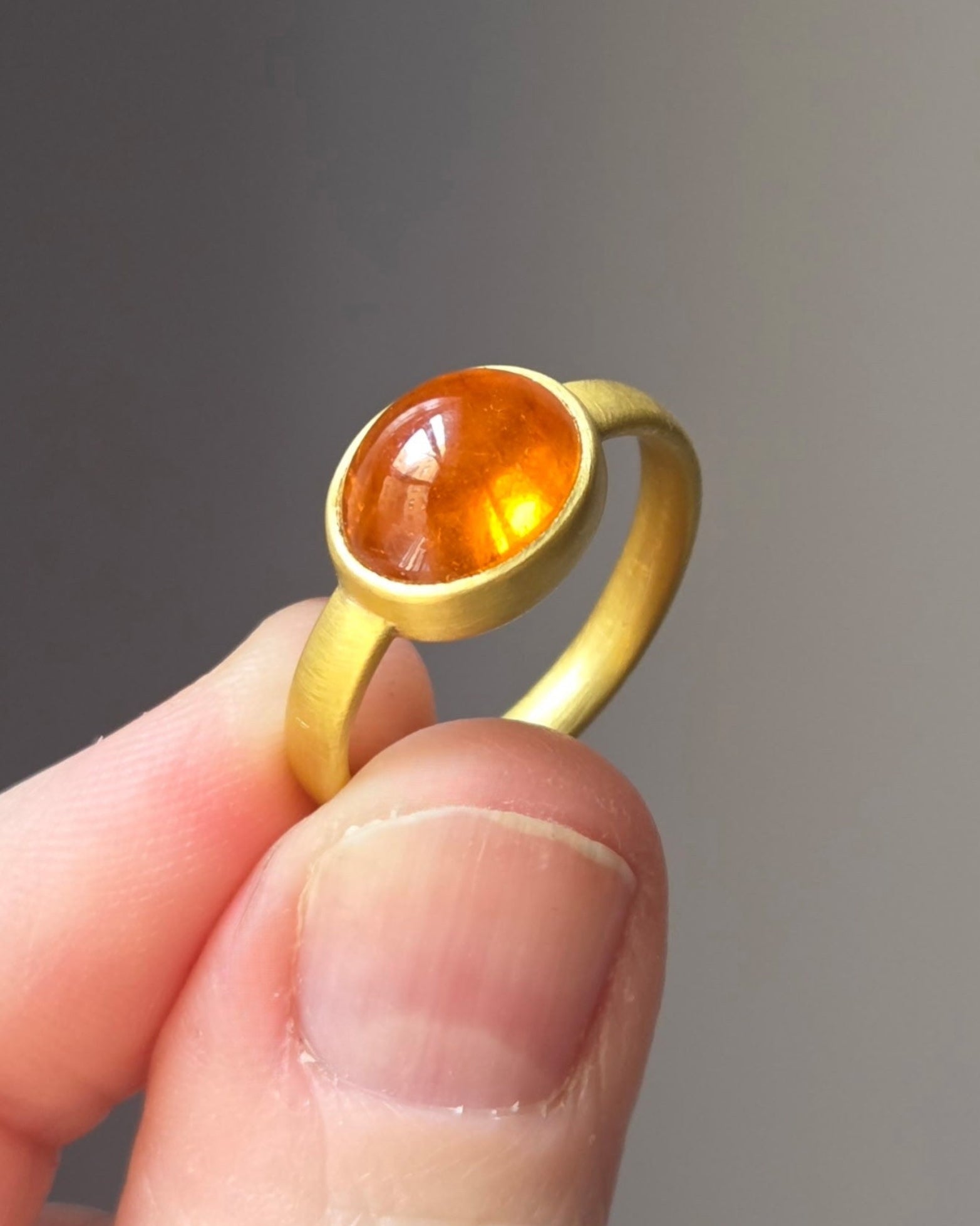 “Clementine Too” Gold and Mandarin Garnet