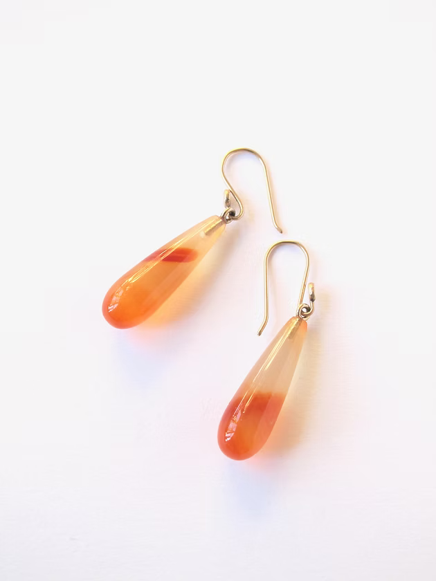 Carnelian and Gold Earrings