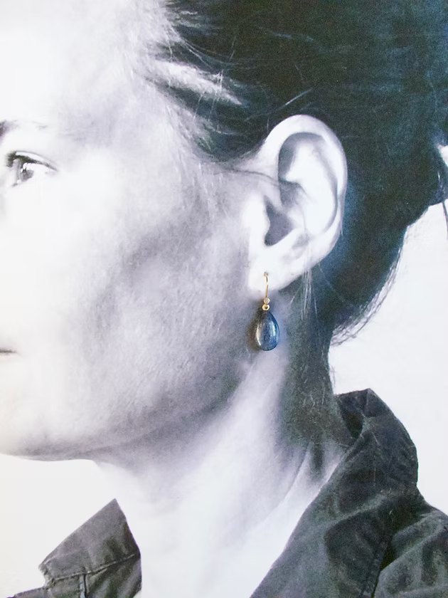 Kyanite and Gold Earrings
