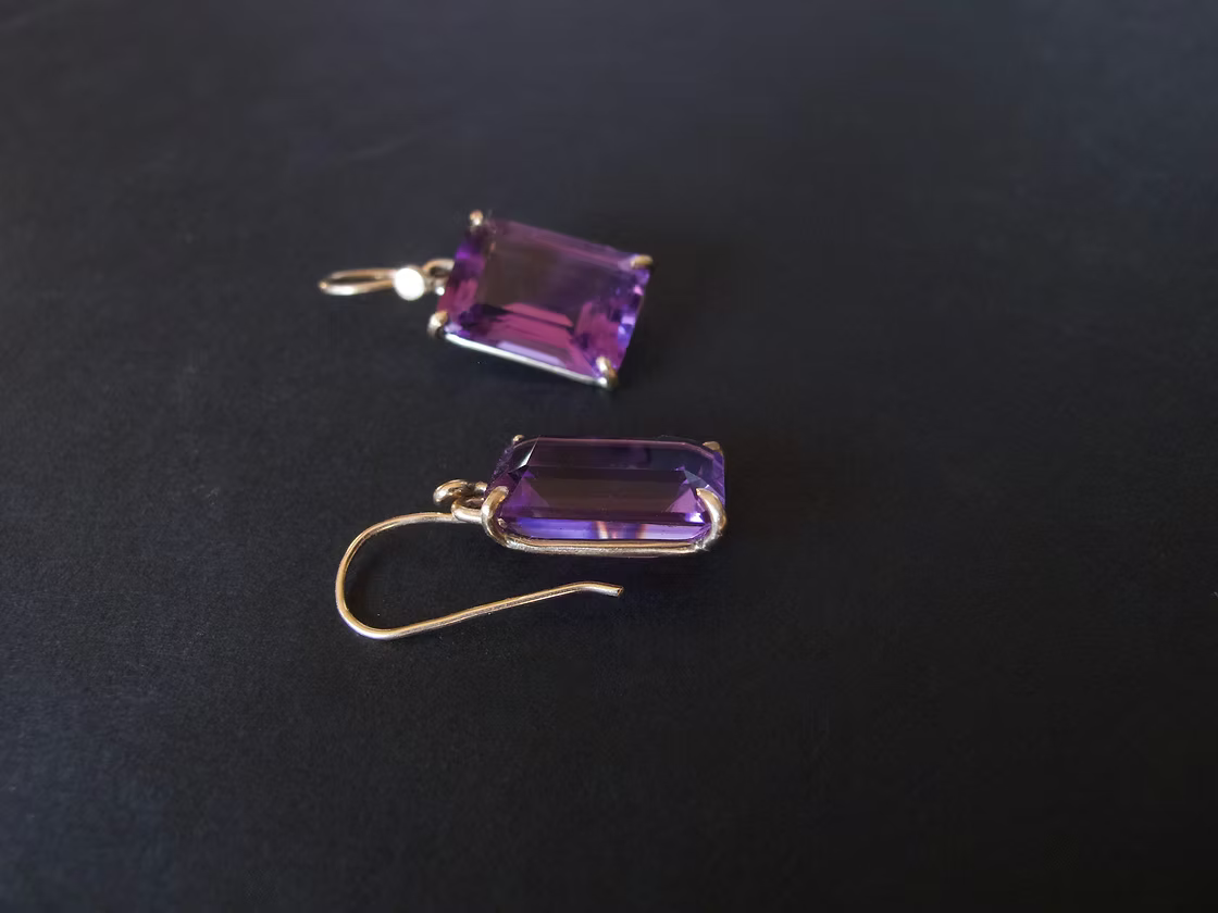 Amethyst and Gold Earrings
