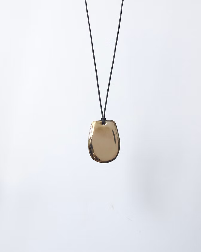 Brass and Nylon Tab Necklace