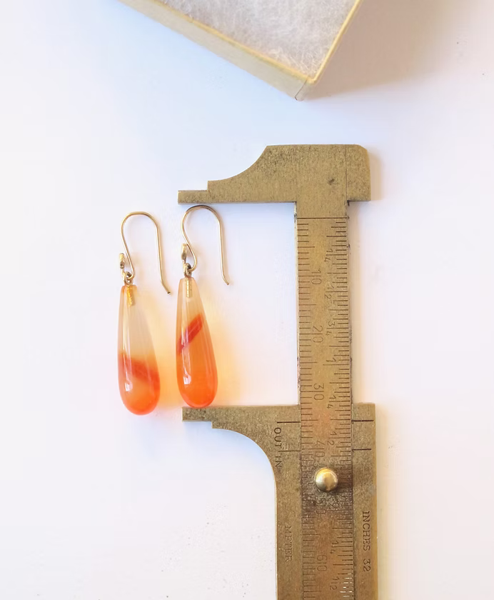 Carnelian and Gold Earrings