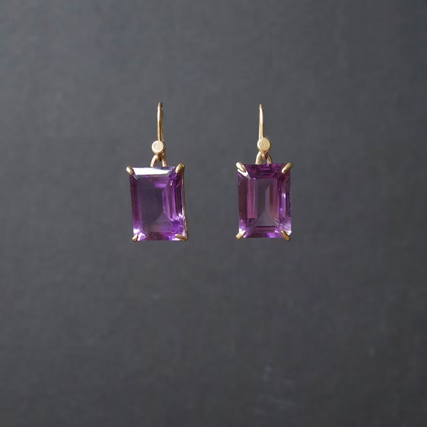 Amethyst and Gold Earrings