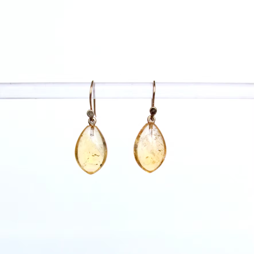 Citrine and Gold Teardrops