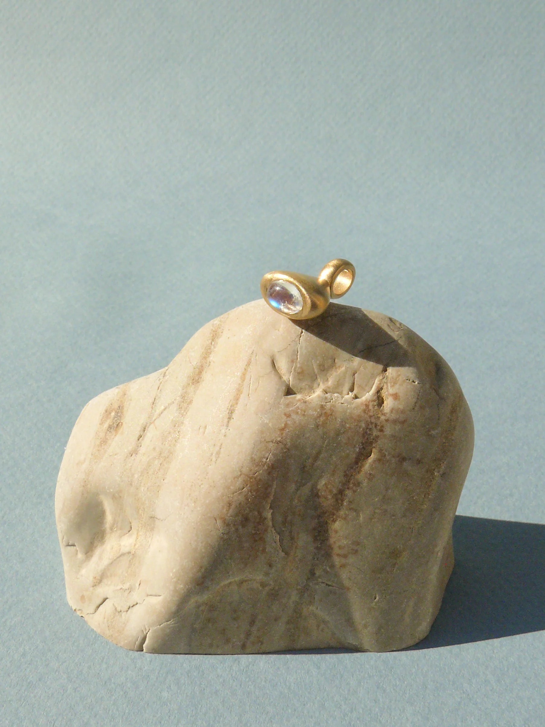 Pendulum Charm No.3 in 14k Gold and Moonstone