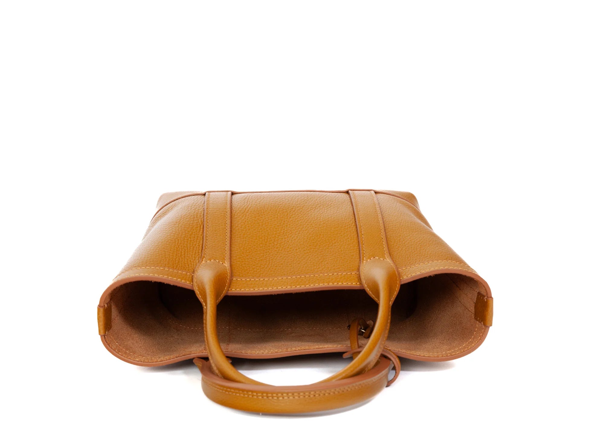 Leather Mini Tote with Pouch in Cumin