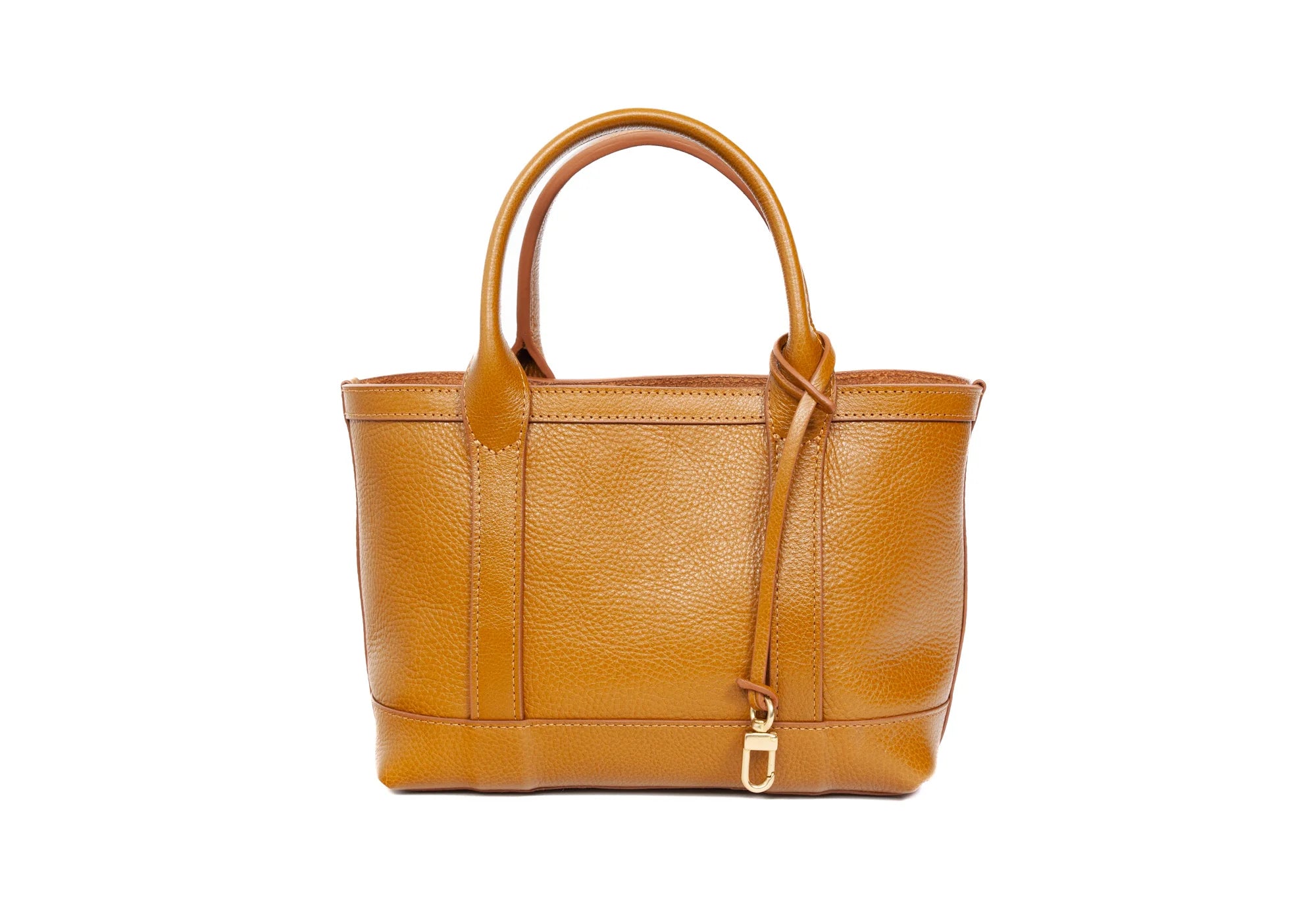 Leather Mini Tote with Pouch in Cumin