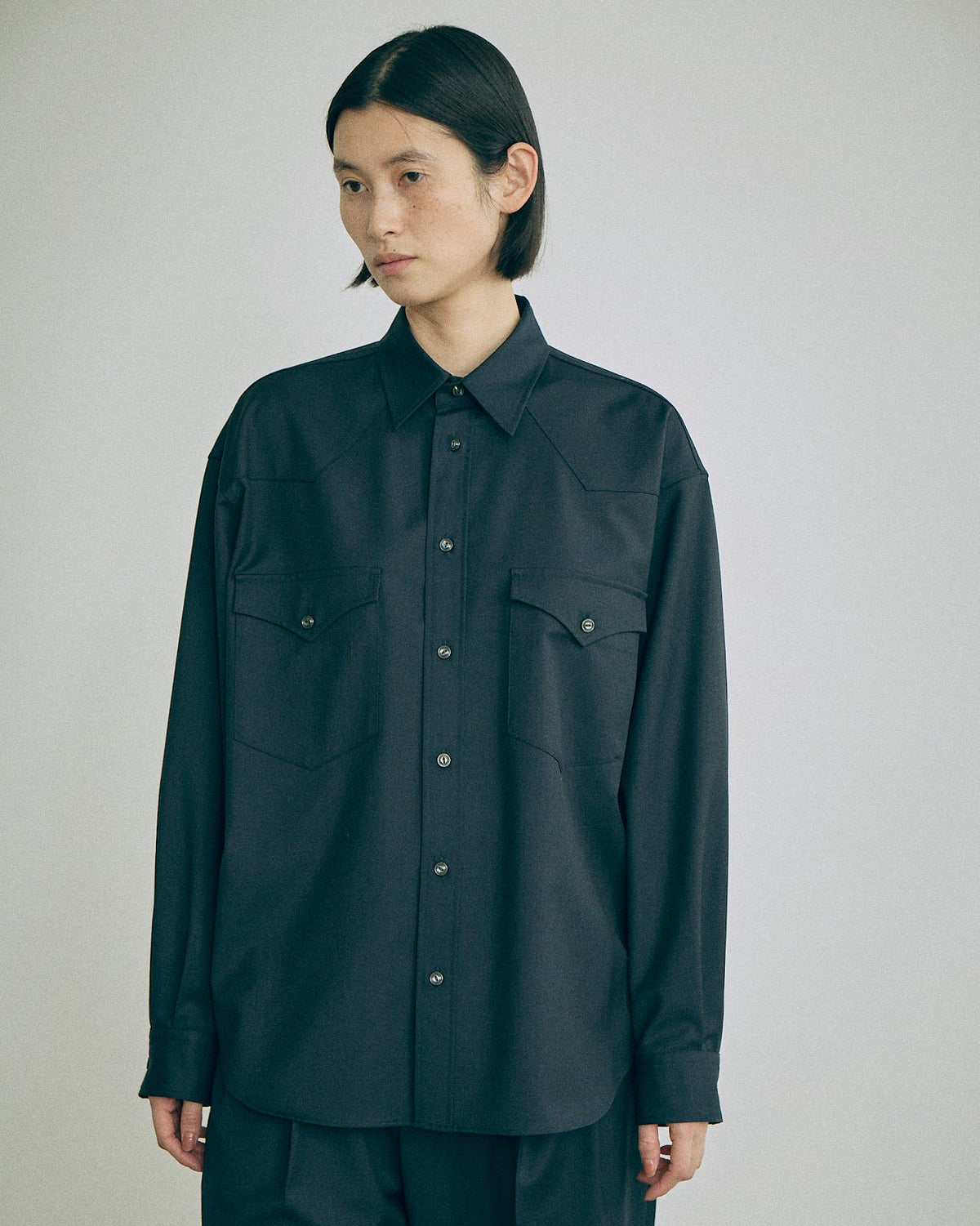 Brenda Woven Shirt in Navy