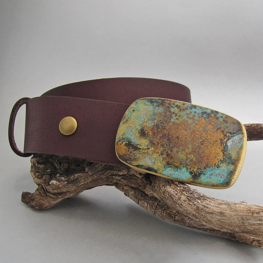 Brown Leather & Brass Belt