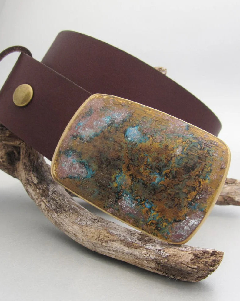 Brown Leather & Brass Belt