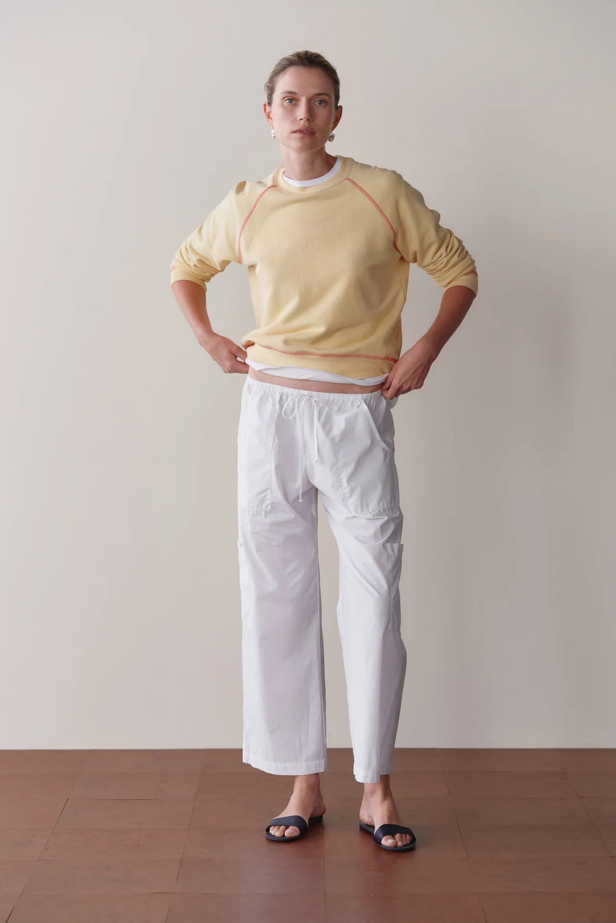 The Pop Drawstring Cargo Pant in Powder