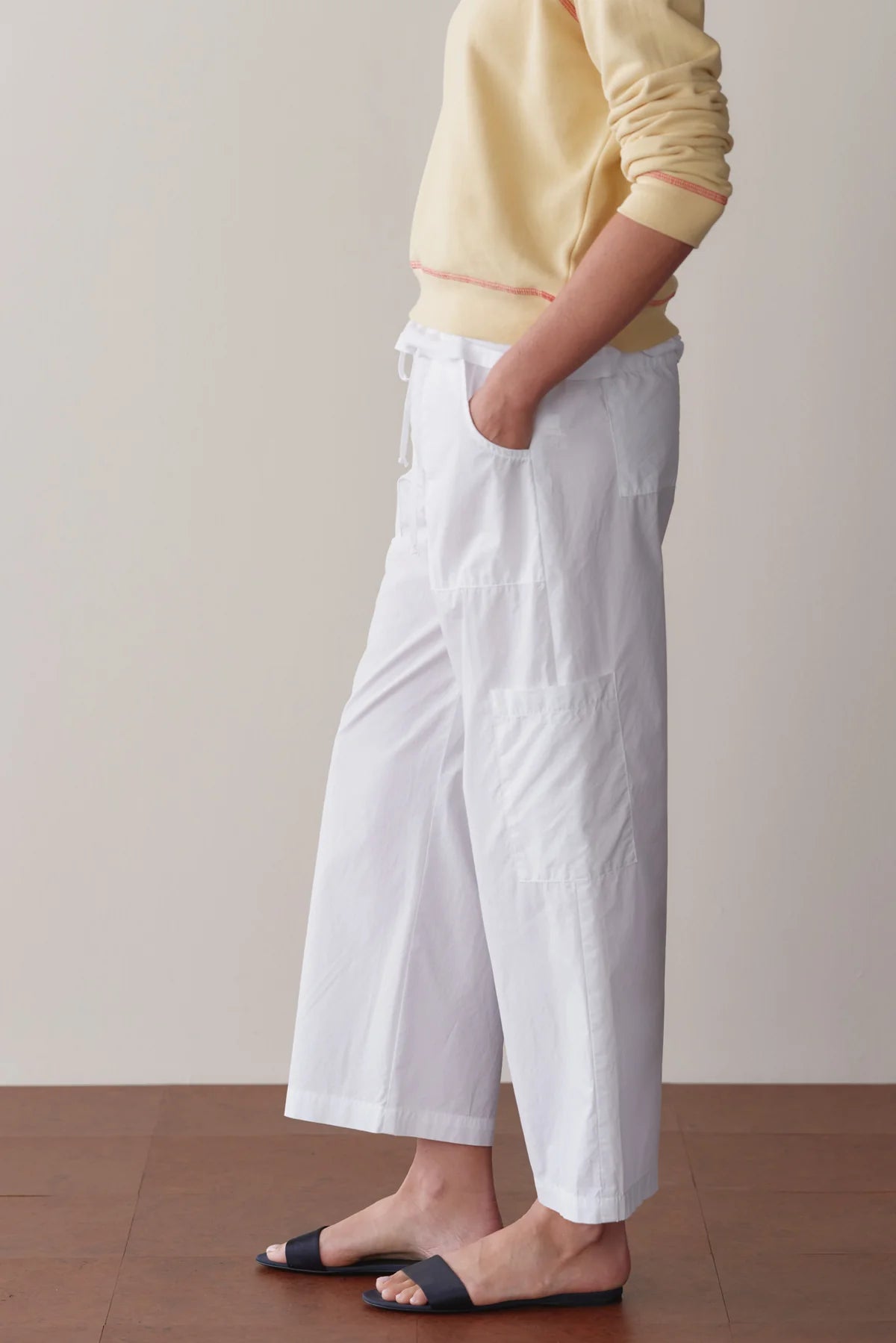 The Pop Drawstring Cargo Pant in Powder