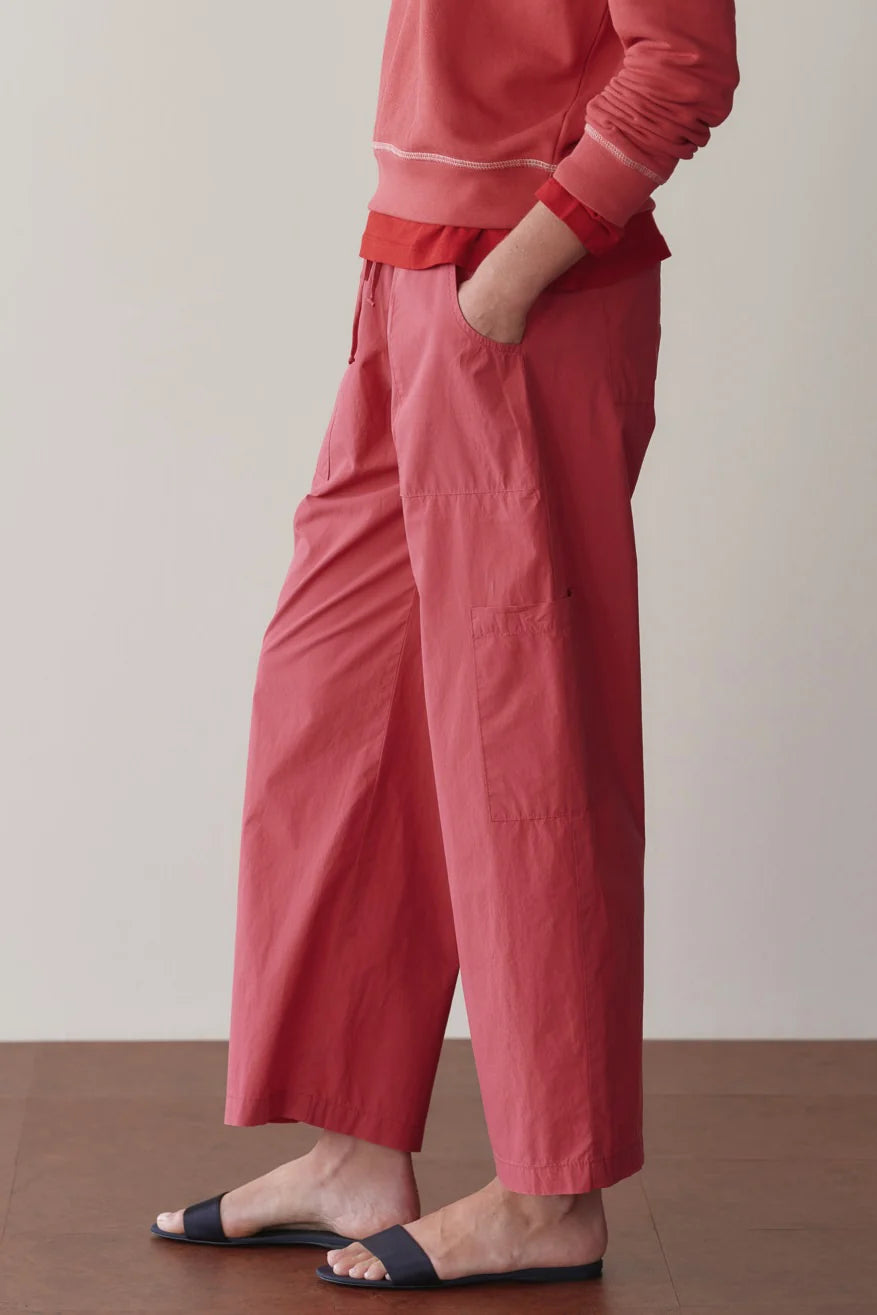 The Pop Drawstring Cargo Pant in Raspberry